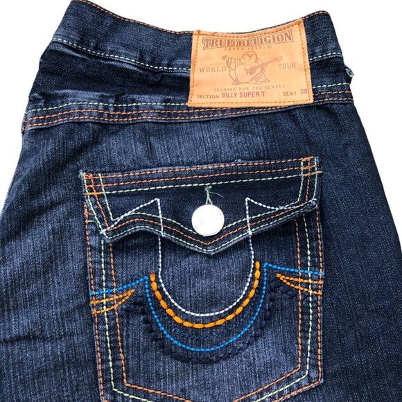 Vintage True Religion Jeans Size 38 BILLY SUPER T Blue - Picture 5 of 7